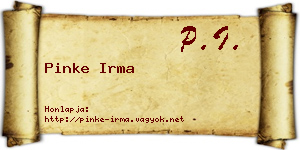 Pinke Irma névjegykártya